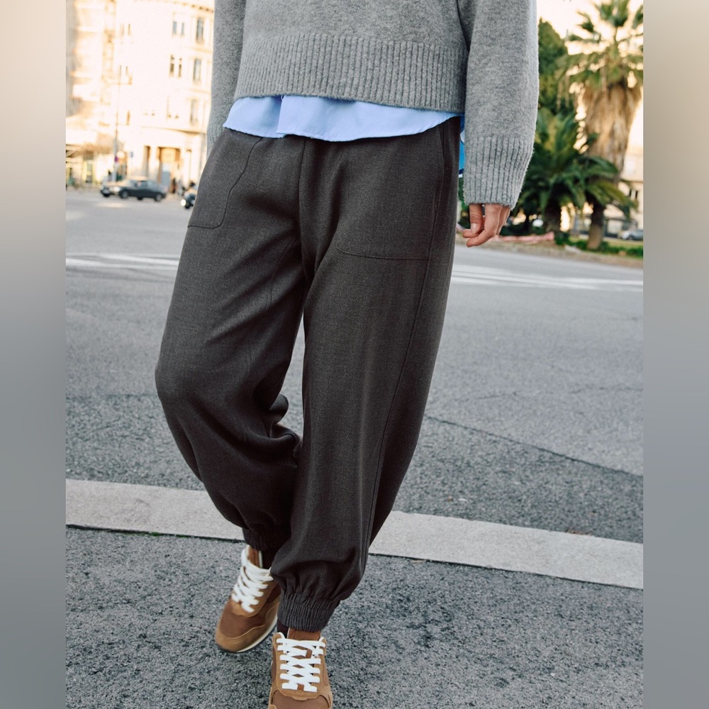 Zara-Relaxed Jogger Pants - Dark Gray- Size Medium -NWT